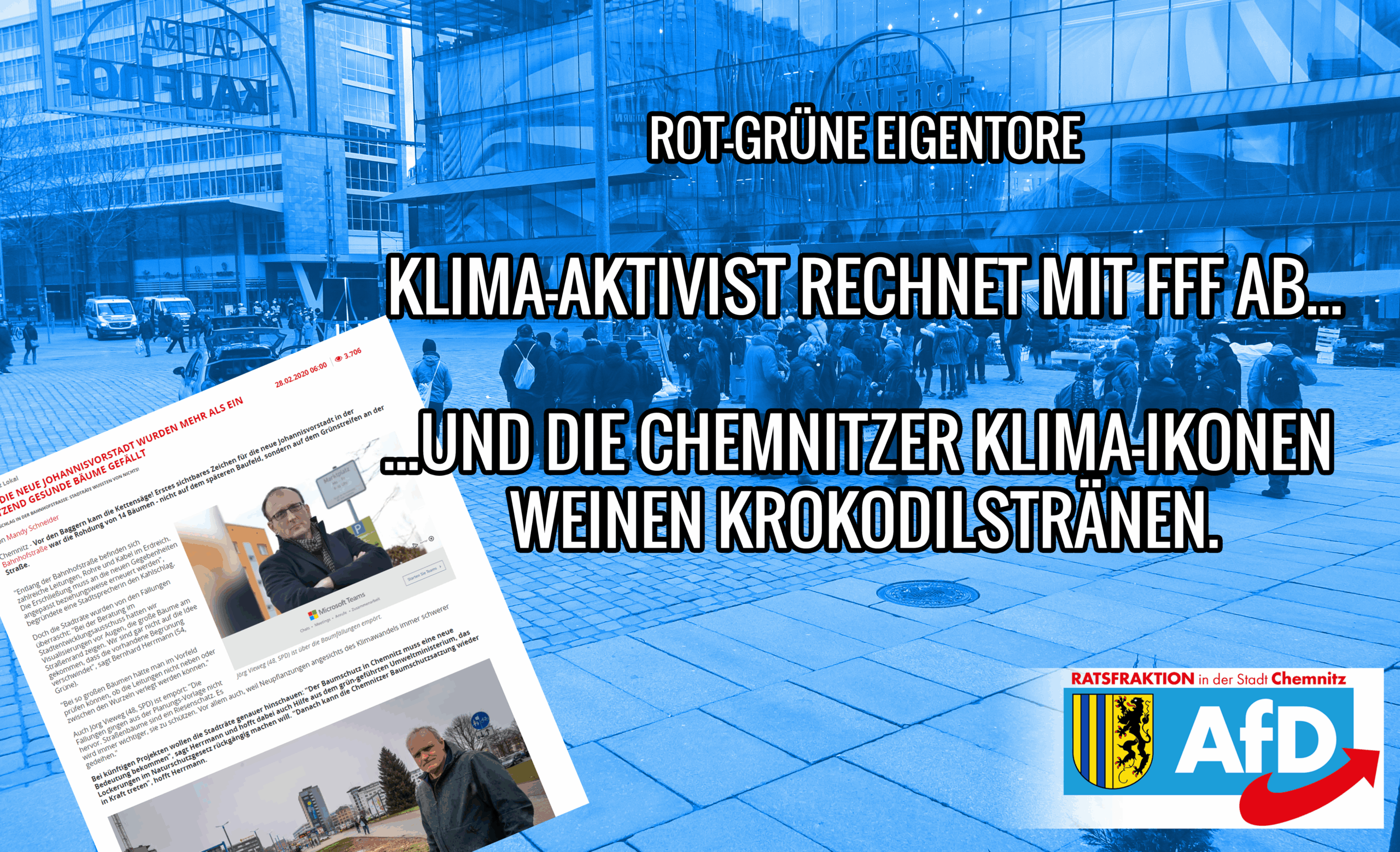 Gefällte Bäume und rot-grüne Krokodilstränen