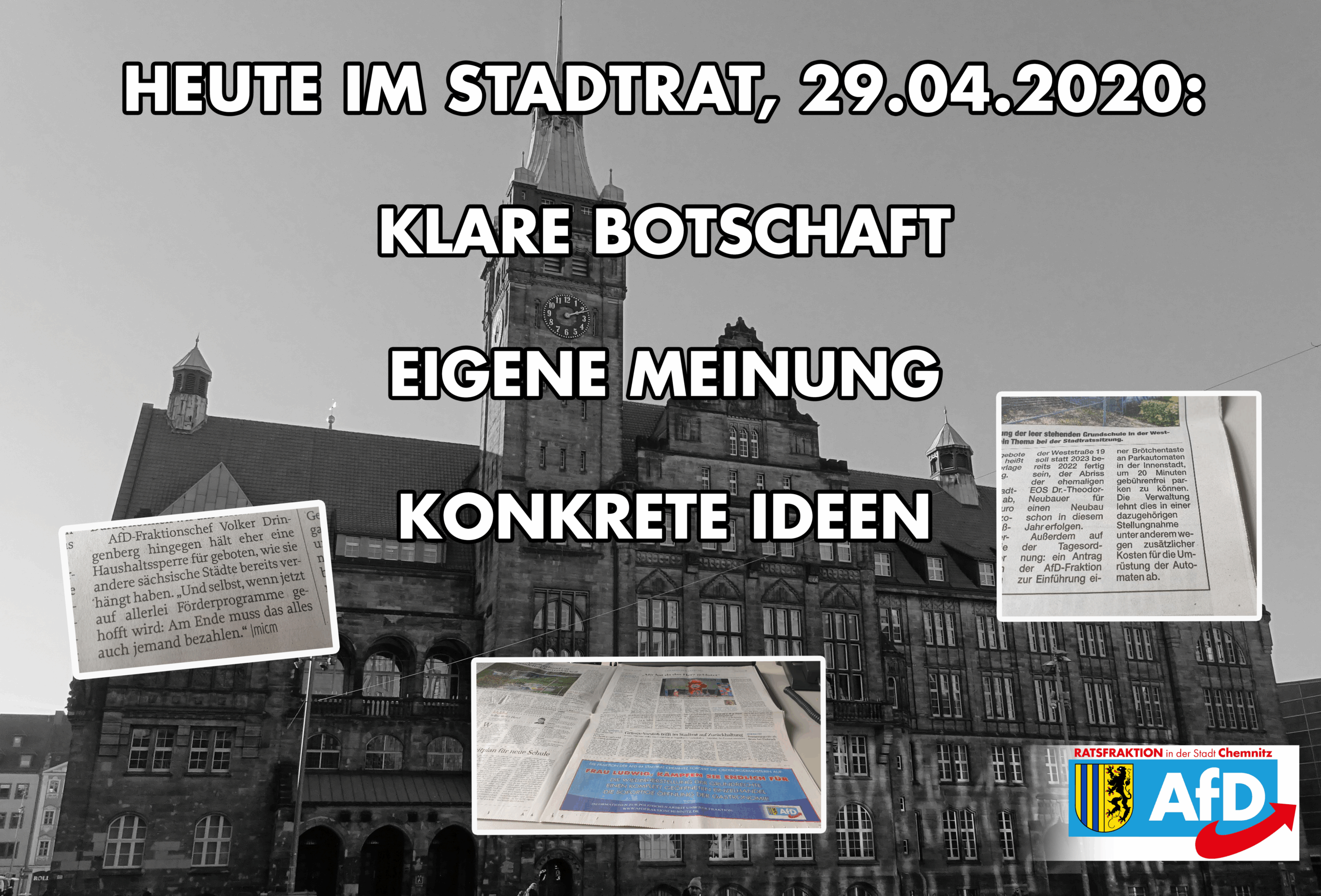 Stadtrat, Corona und klare Forderungen