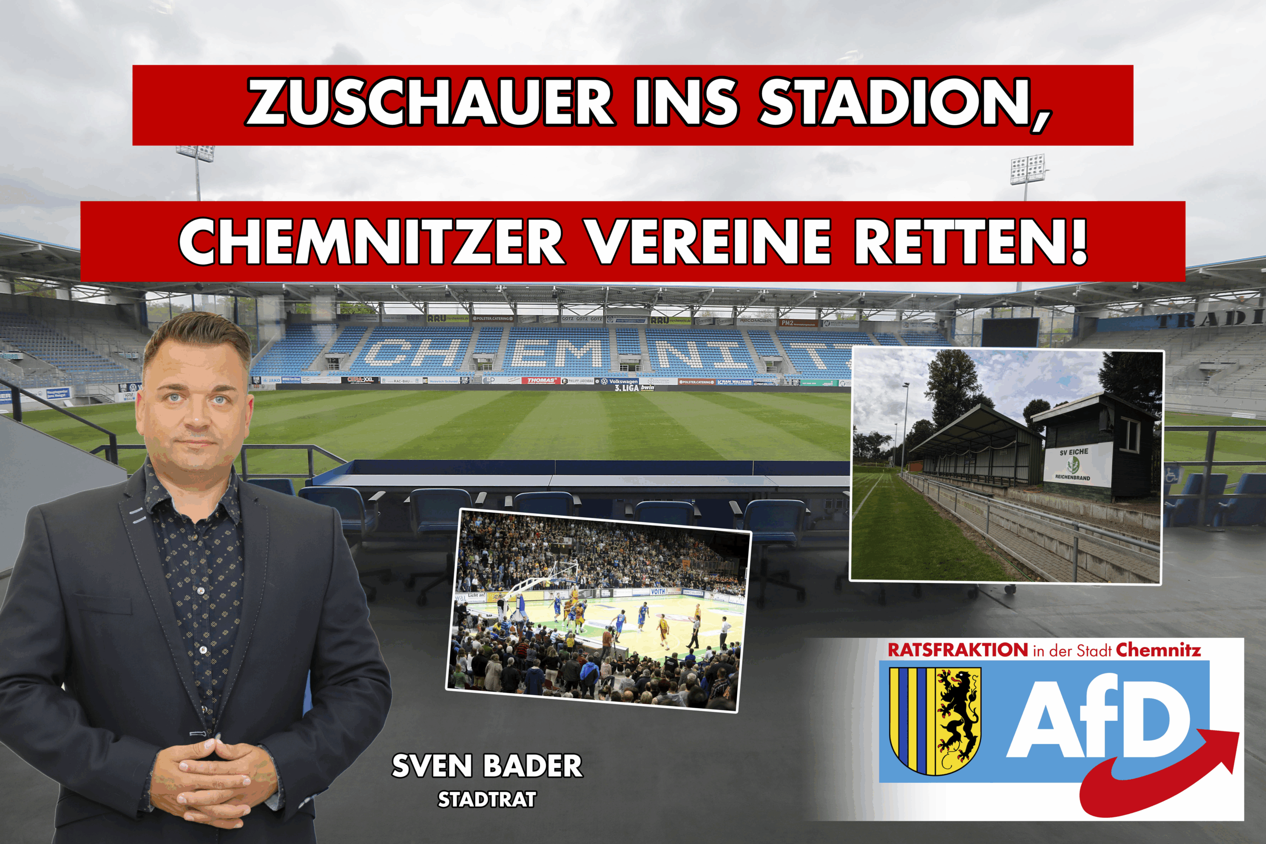 Zuschauer ins Stadion – Chemnitzer Vereine retten!