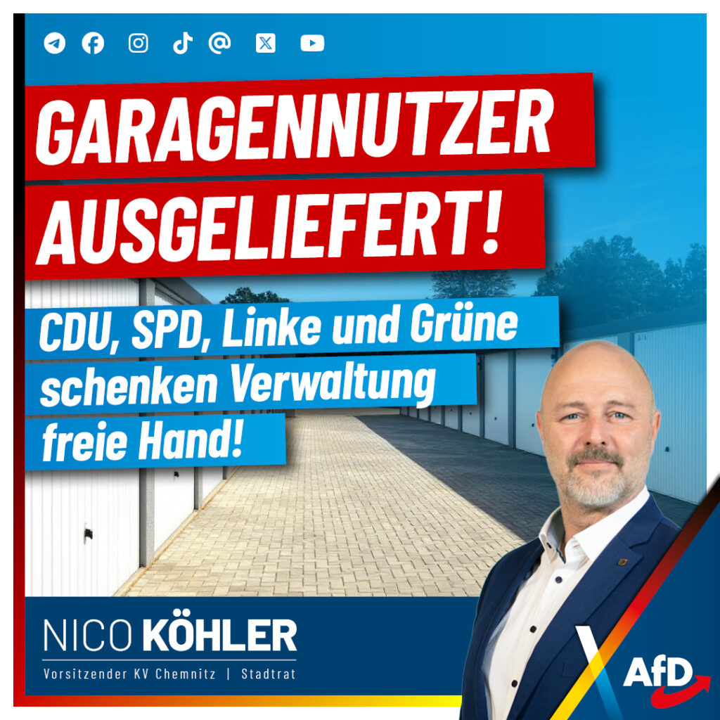 Garagennutzer ausgeliefert: CDU, SPD, Linke & Grüne schenken Verwaltung freie Hand!