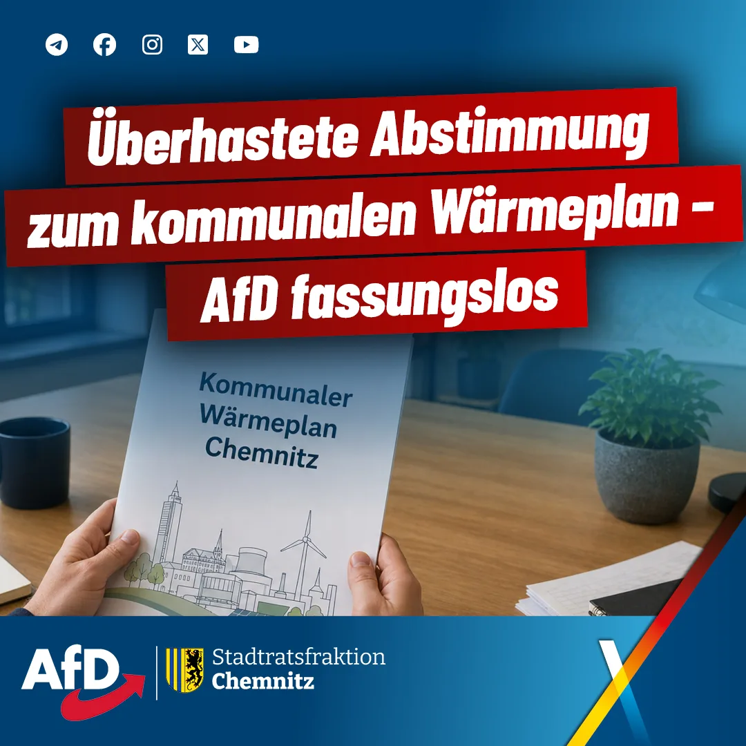 Überhastete Abstimmung zum kommunalen Wärmeplan – AfD fassungslos