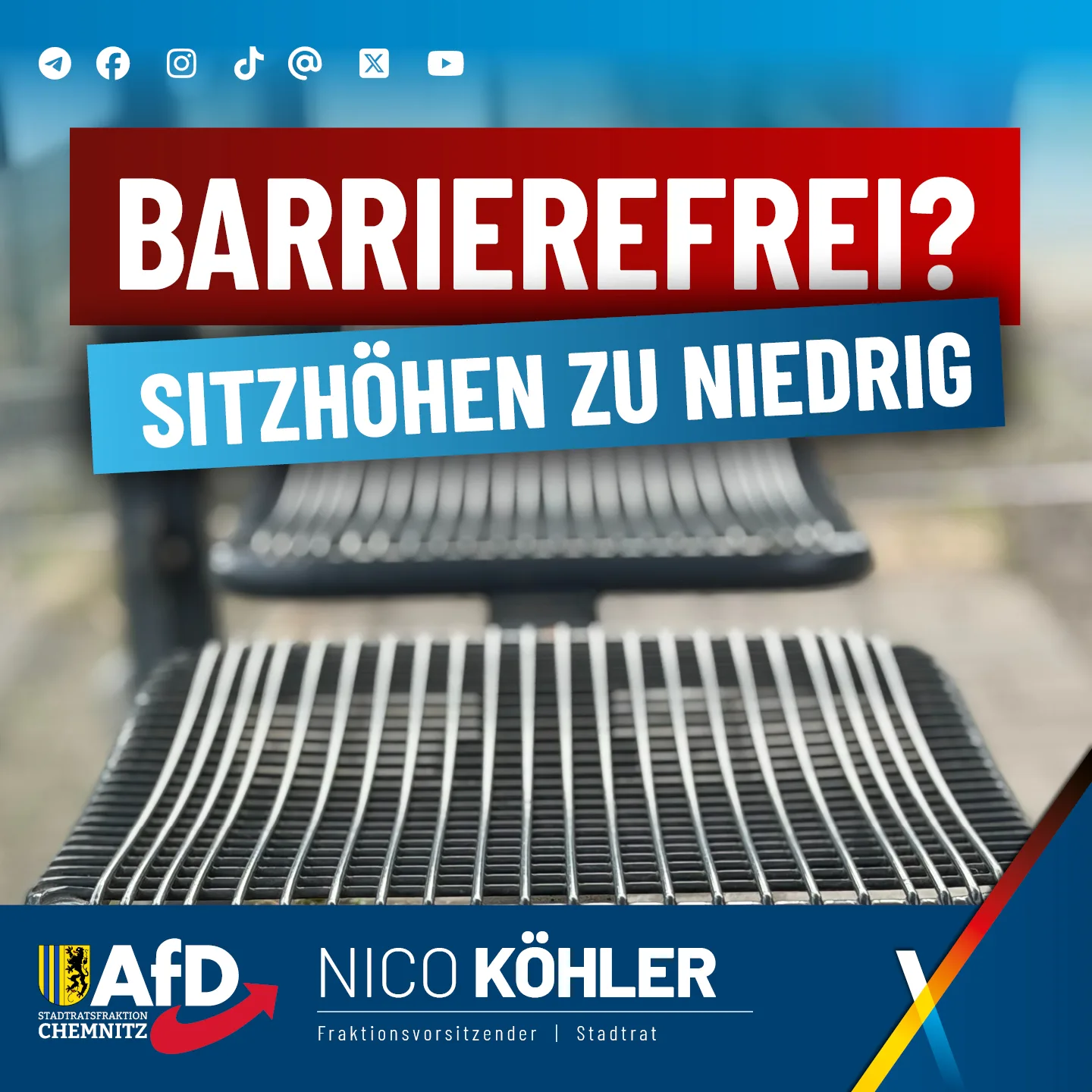 Barrierefrei? Sitzhöhen zu niedrig