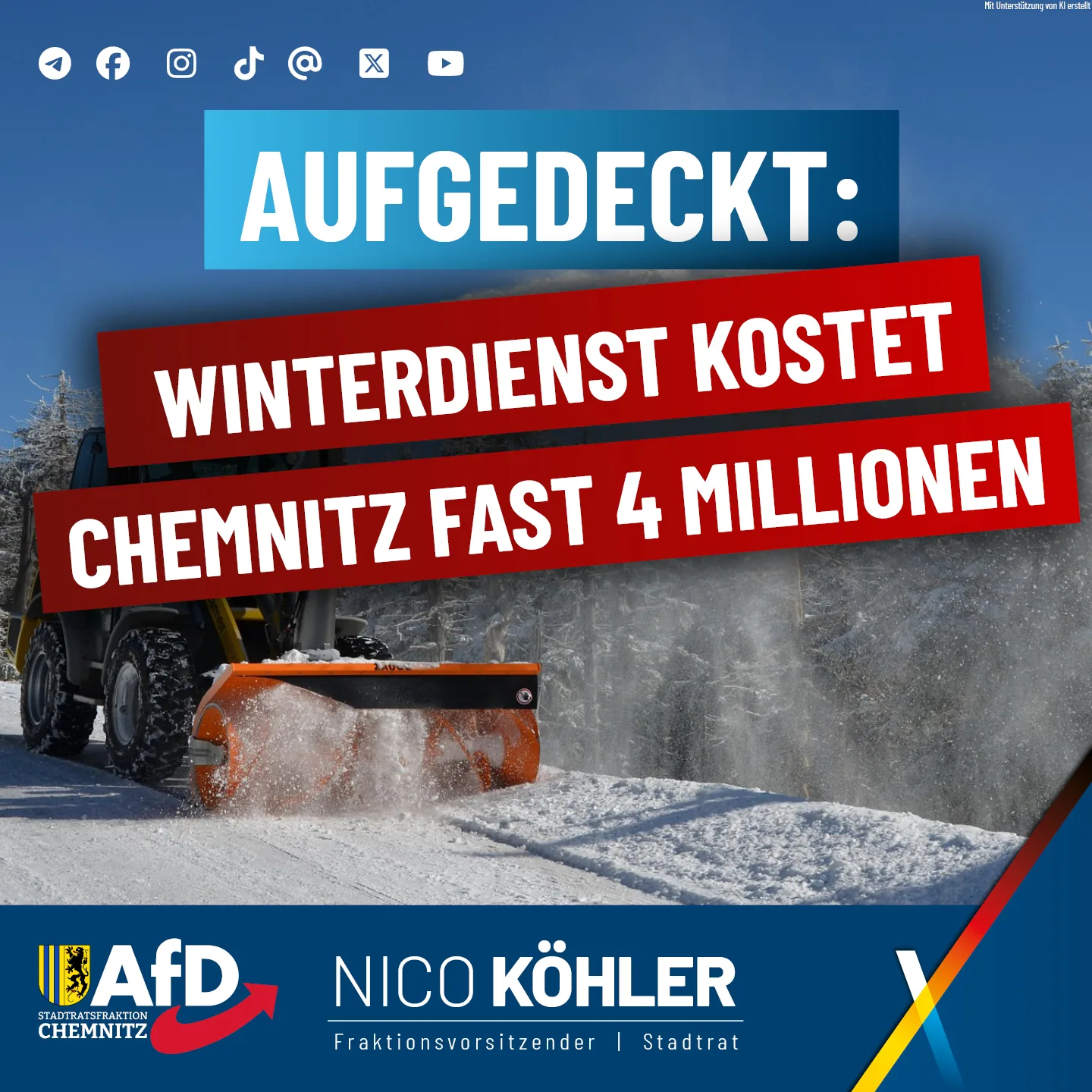 AfD schafft Transparenz: Chemnitzer Winterdienst verschlang fast vier Millionen Euro