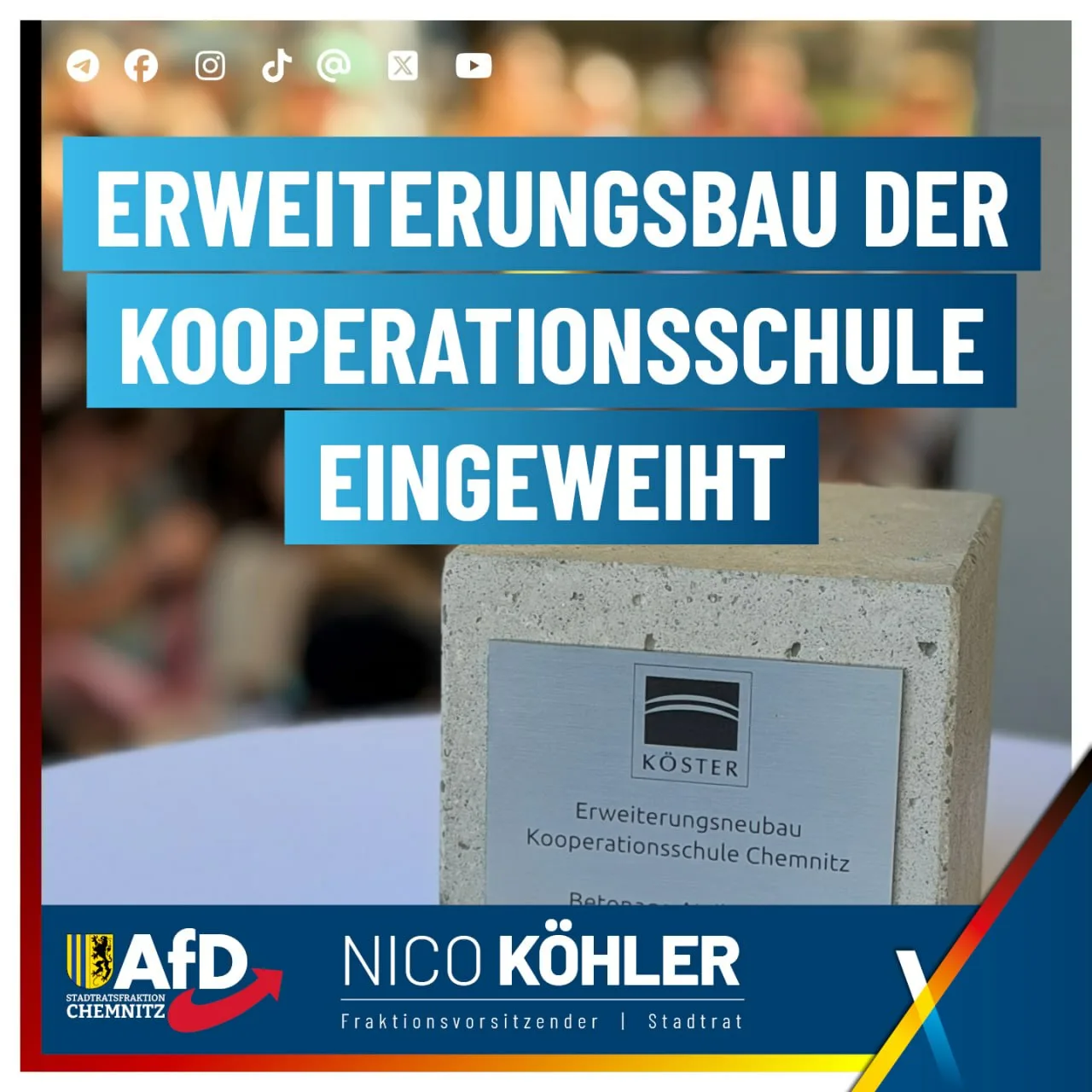 Erweiterungsbau der Kooperationsschule eingeweiht – Fraktion vor OrT